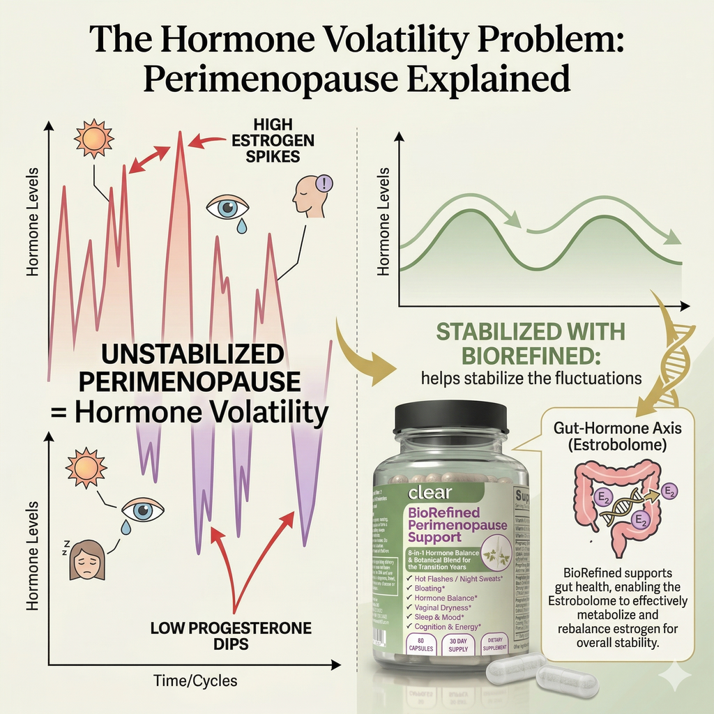 BioRefined Perimenopause Support — 8-in-1 Hormone Balance & Botanical Blend for the Transition Years